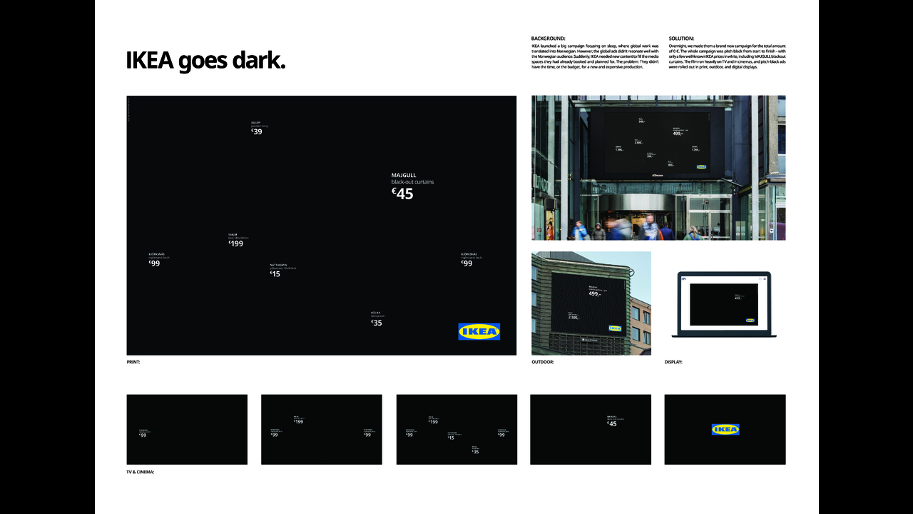 IKEA goes dark - bedroom products - IKEA