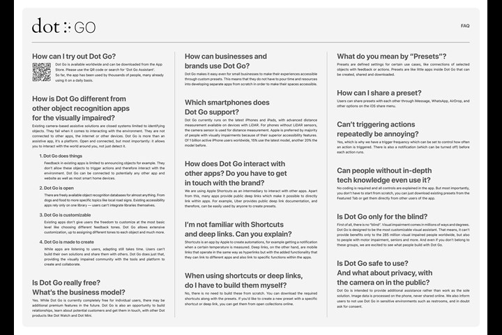 Dot Go. The first object interaction app for the visually impaired. - Dot Go - Dot