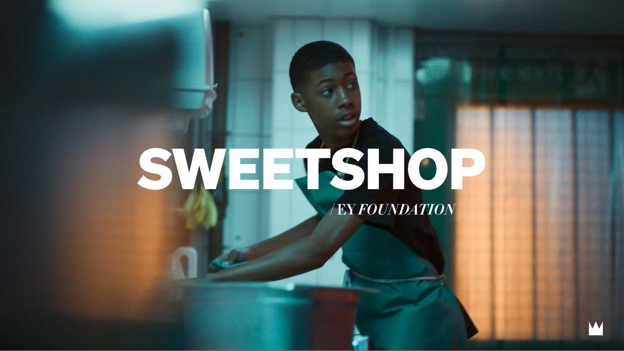 Free School Meals - The Sweetshop - The EY Foundation campaign embodied its mission to create equitable workplace opportunities by involving young people on Free School Meals, including alumni, in both cast and crew. With 57% of the crew from underrepresented backgrounds, the production reflected lived experiences, fostered inclusion, and provided real role models - amplifying authenticity and impact through action, not just words.