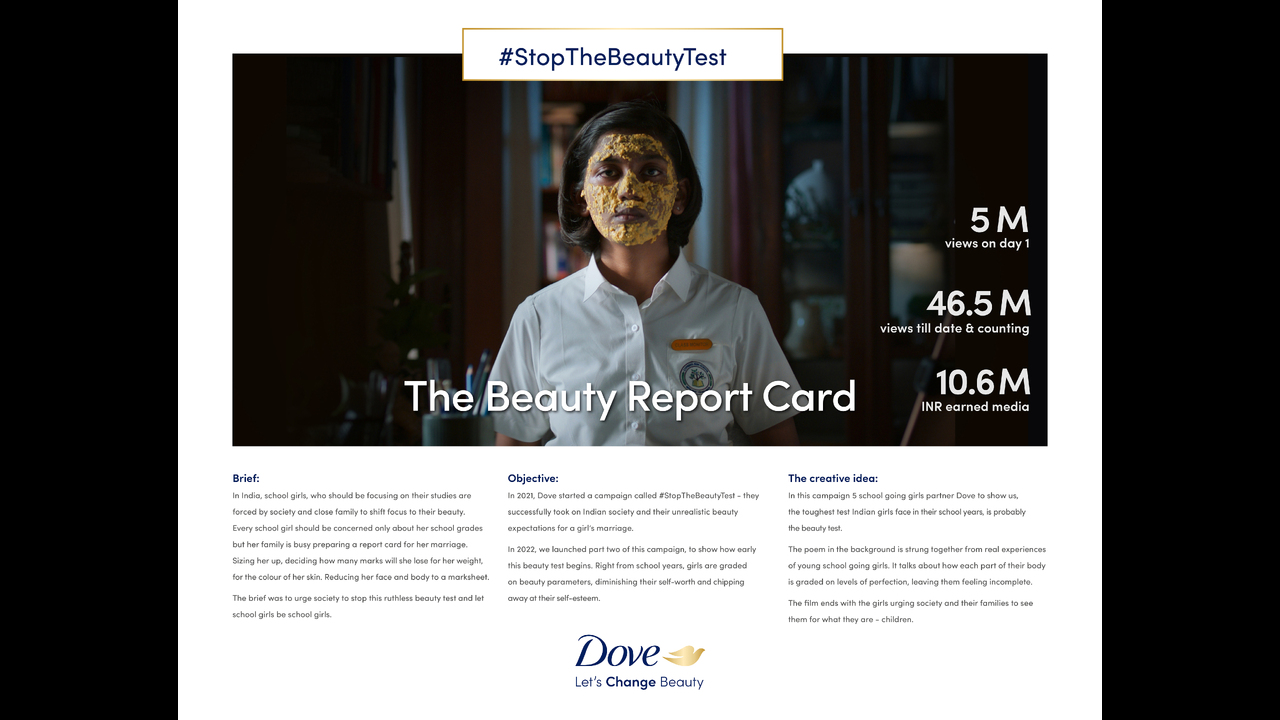 The Beauty Report Card #StopTheBeautyTest - Dove - Hindustan Unilever