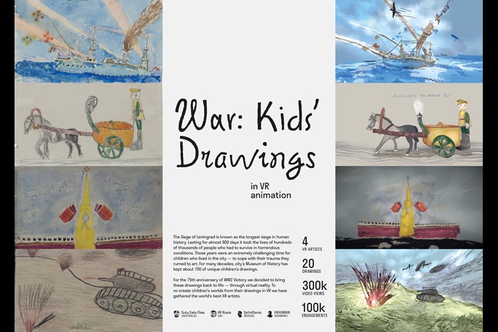 War: Kids Drawings in VR Animation - Social media project - RT