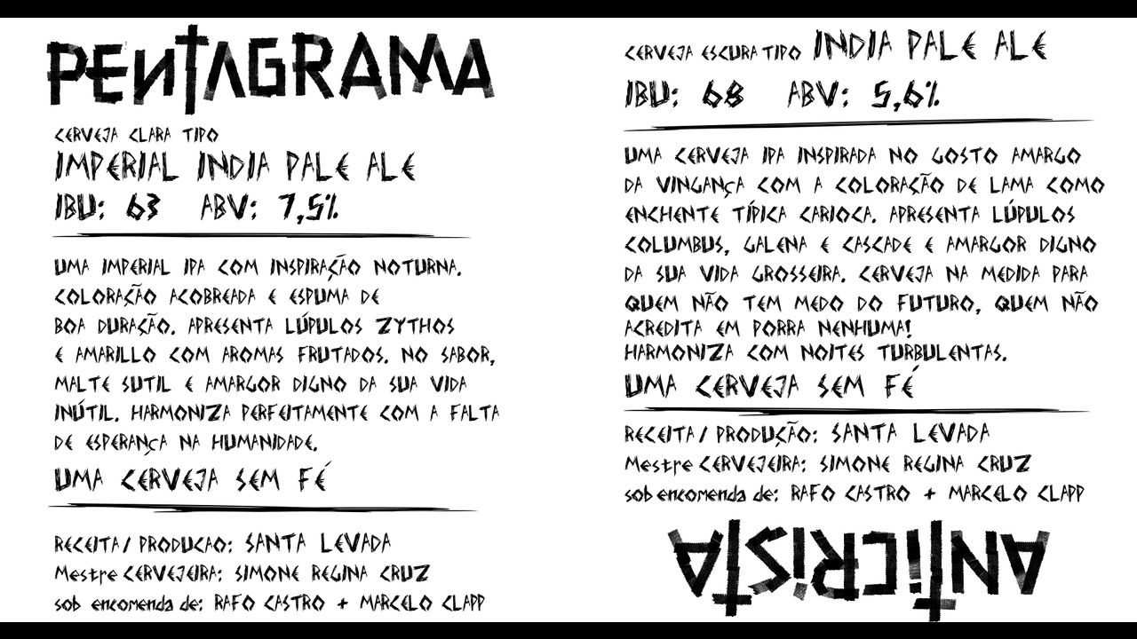 CERVEJAS - PENTAGRAMA E ANTICRISTA - 2019 - 