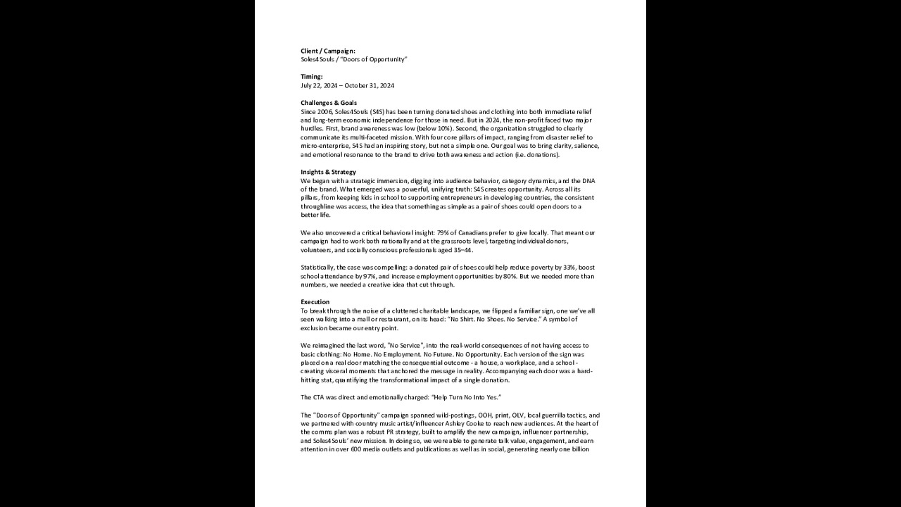 Doors of Opportunity - Non-Proft - Soles4Souls