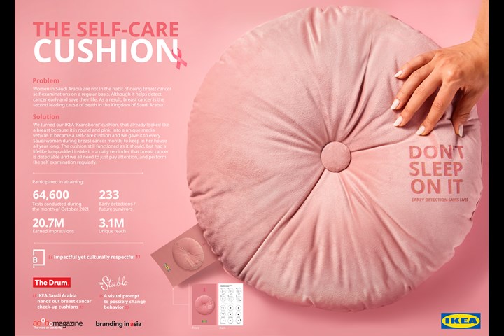 Don't sleep on it - Breast Cancer Awareness cushion - IKEA