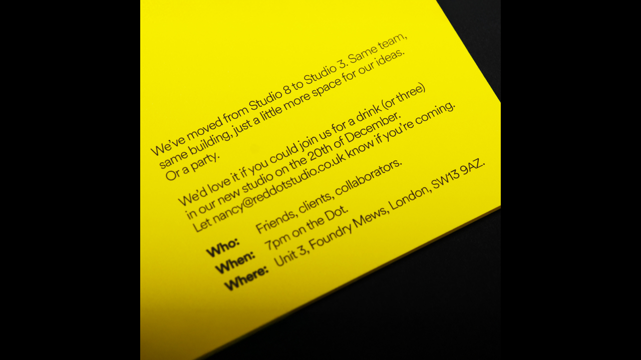 Red Dot Studio - Studio Moving Invite - - Red Dot Studio