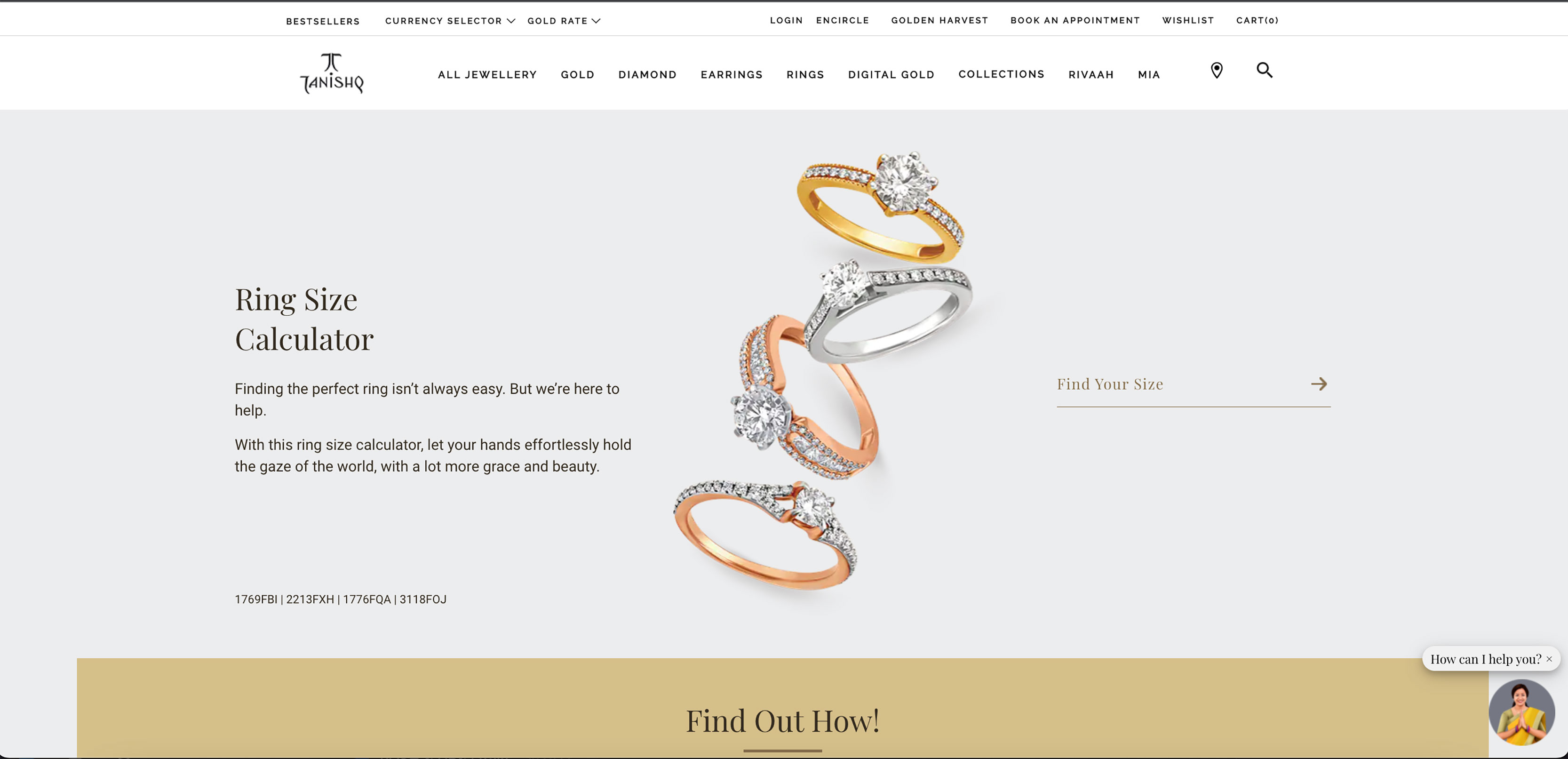 Buy Elegant 22 Karat Yellow Gold Finger Ring at Best Price | Tanishq UAE