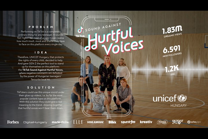 TikTok Sound Against Hurtful Voices - UNICEF Hungary - UNICEF Hungary