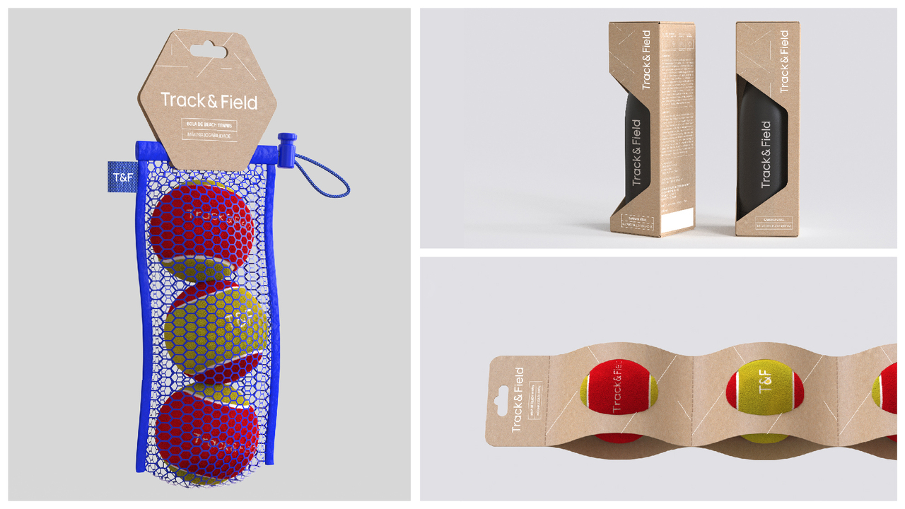 Embalagens sustentáveis Track&Field - 2022 - Time FutureBrand Design gráfico: Amanda Oliveira Arnaldo Bastos Felipe Luz Gianlucca Segato Design de produto: Daniel Yaginuma Produção gráfica: Everton Silva Antilhas