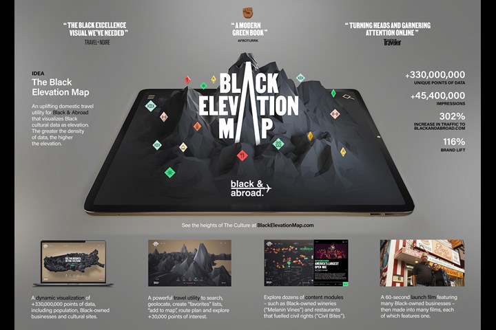 The Black Elevation Map - Travel Platform - Black & Abroad