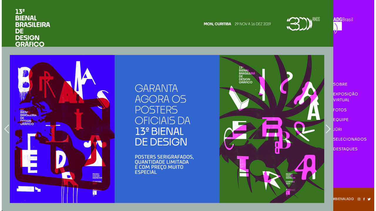 Website da 13ª. Bienal Brasileira de Design Gráfico - ADG Brasil - 2019 - ADG Brasil