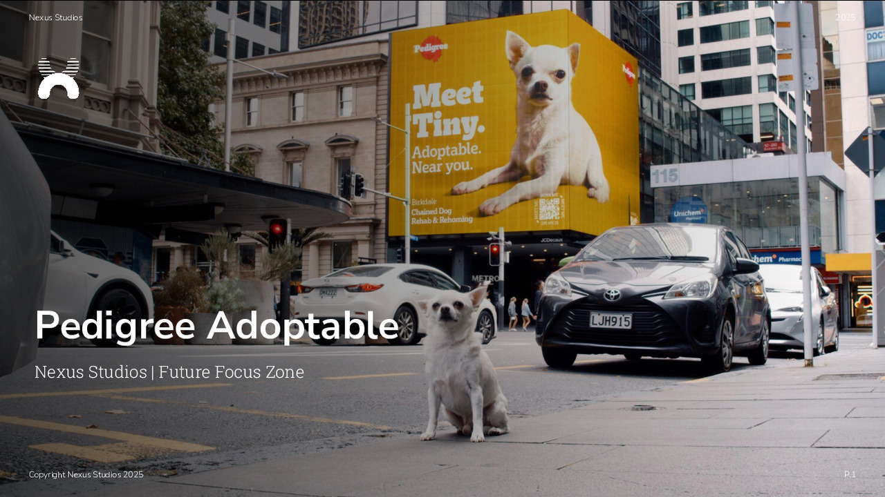 Adoptable - Nexus Studios - Real-time and AI can help brands to create high-quality content faster, more efficiently, and across multiple platforms - all while maintaining creative excellence. Nexus Studios’ collabroations with Gorillaz and Pedigree show just how this can be done. From social campaigns and music videos to OOH and immersive AR, we delivered hyper-relevant, hyper-local content at unprecedented speed and scale.