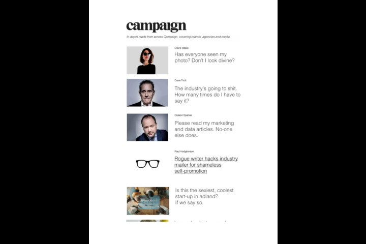 the campaign mailer you missed - freelance writing - PAUL HODGKINSON COPYWRITER LTD