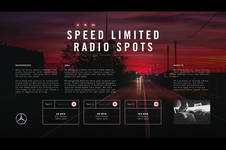 Speed Limited Radio Spots - A-Class Sedan - Mercedes-Benz