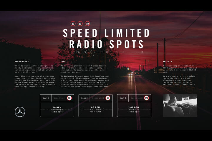 Speed Limited Radio Spots - Mercedes-Benz - A-Class Sedan