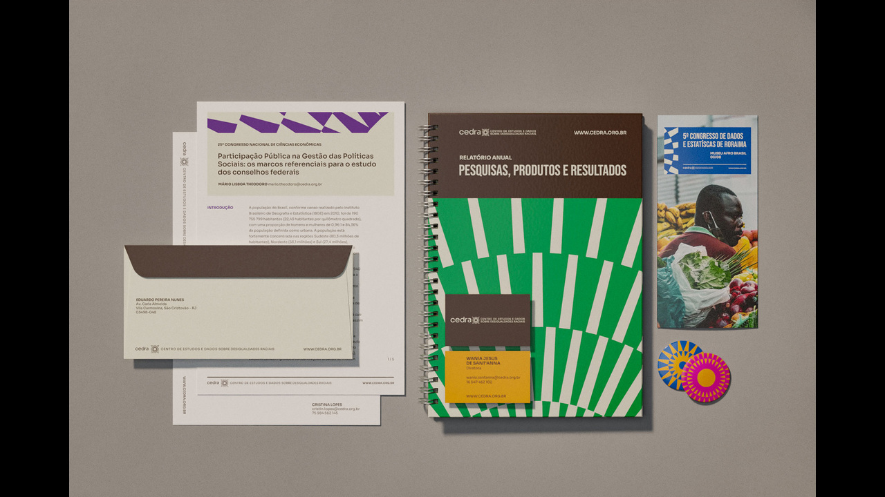 Identidade visual CEDRA – Centro de Estudos e Dados sobre Desigualdades Raciais - 2022 - Daó + Kel