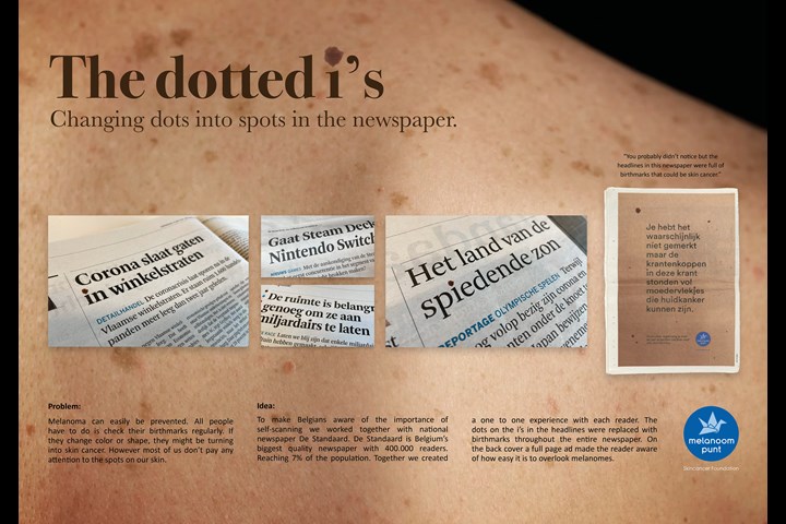 Dotted i's - Public awareness for melanomes - Melanoompunt