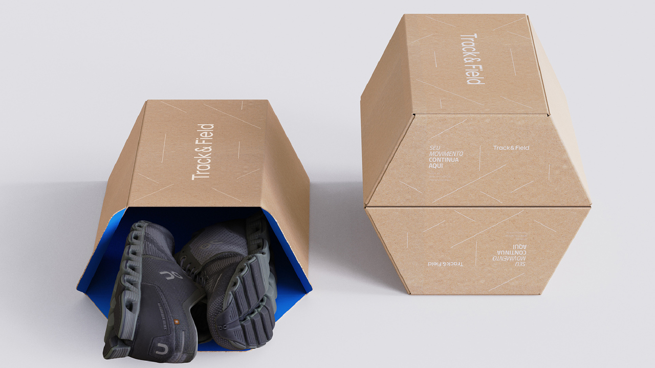 Embalagens sustentáveis Track&Field - 2022 - Time FutureBrand Design gráfico: Amanda Oliveira Arnaldo Bastos Felipe Luz Gianlucca Segato Design de produto: Daniel Yaginuma Produção gráfica: Everton Silva Antilhas