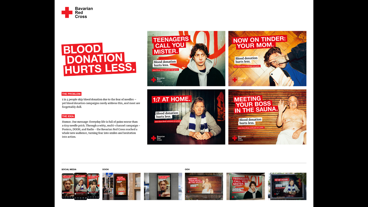 Blood Donation Hurts Less. - Blood Donations - Blutspendedienst des Bayrischen Roten Kreuzes