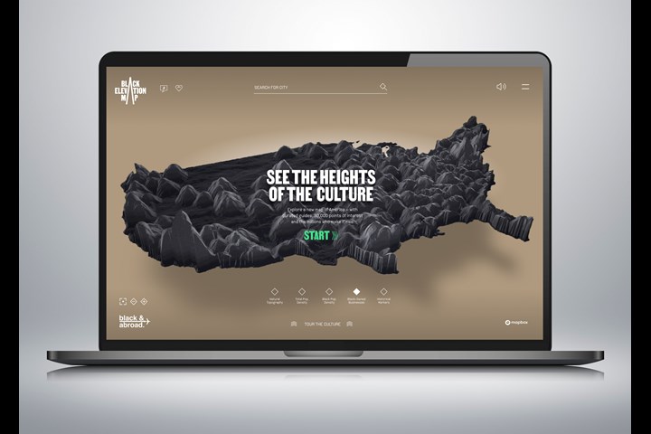 The Black Elevation Map - Travel Platform - Black & Abroad