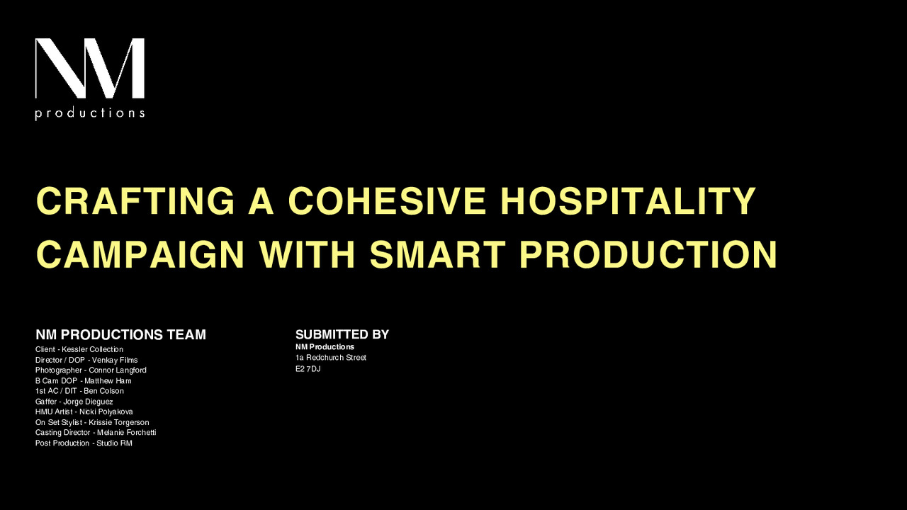 Crafting a Cohesive Hospitality Campaign with smart production - NM Productions -