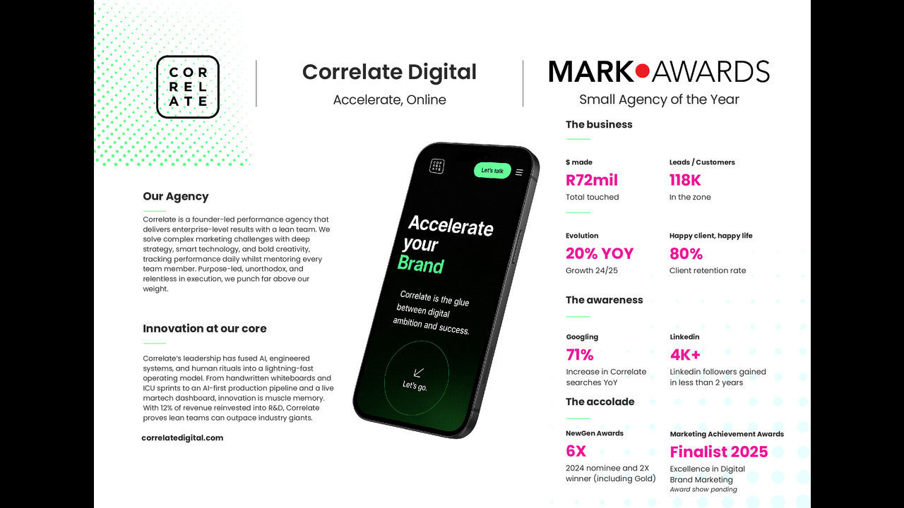 Accelerate, Online. - Correlate - Correlate