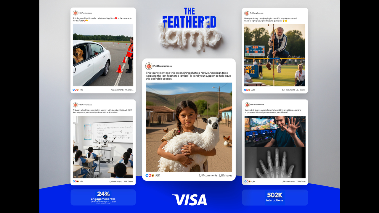 The feathered lamb - Awareness campaign about AI fraud - Visa