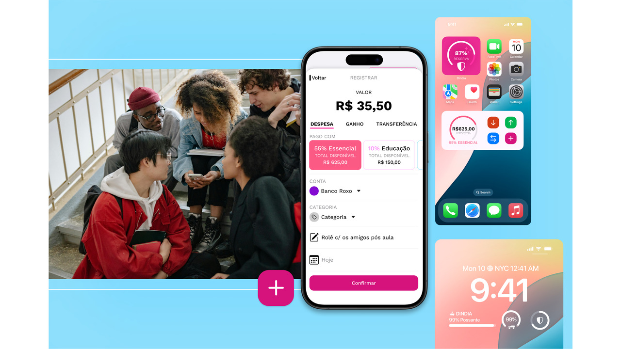 Dindia - Aplicativo de gerenciamento financeiro pessoal, feito com e para estudantes de graduação - 2023 - Ana Luisa Duda Stege