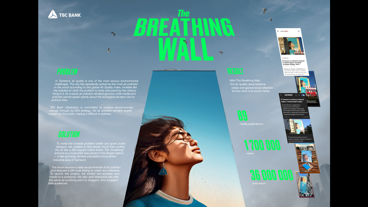 The Breathing Wall - TBC Bank Uzbekistan - TBC Bank Uzbekistan ESG Program