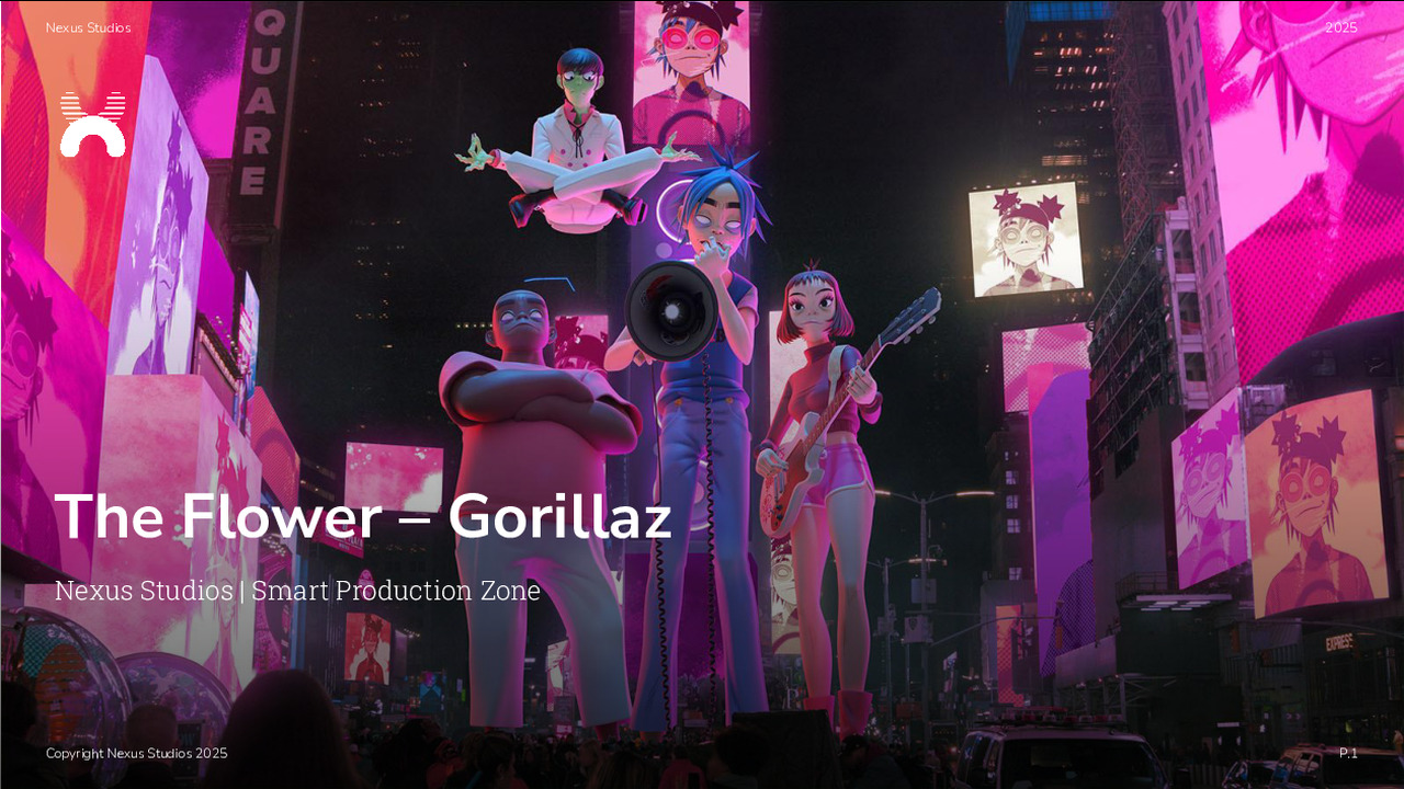 The Flower - Gorillaz Collaboration - Nexus Studios - Real-time and AI can help brands to create high-quality content faster, more efficiently, and across multiple platforms - all while maintaining creative excellence. Nexus Studios’ collabroations with Gorillaz and Pedigree show just how this can be done. From social campaigns and music videos to OOH and immersive AR, we delivered hyper-relevant, hyper-local content at unprecedented speed and scale.