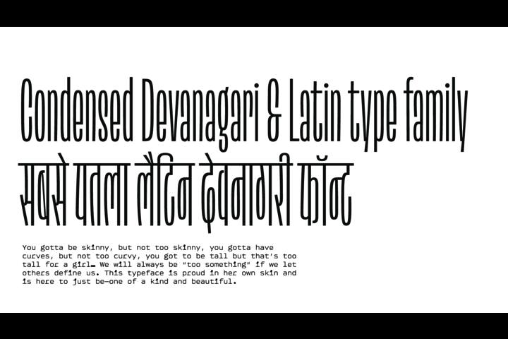 Condensed Devanagari Typeface - Mota Italic - Mota Italic