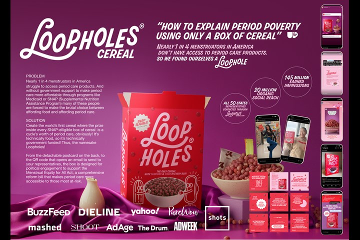 Loopholes - PERIOD., Free the Period, No More Secrets, The Flow Initiative, Ignite, August, Off-Limits Cereal - PERIOD., Free the Period, No More Secrets, The Flow Initiative, Ignite, August, Off-Limits Cereal