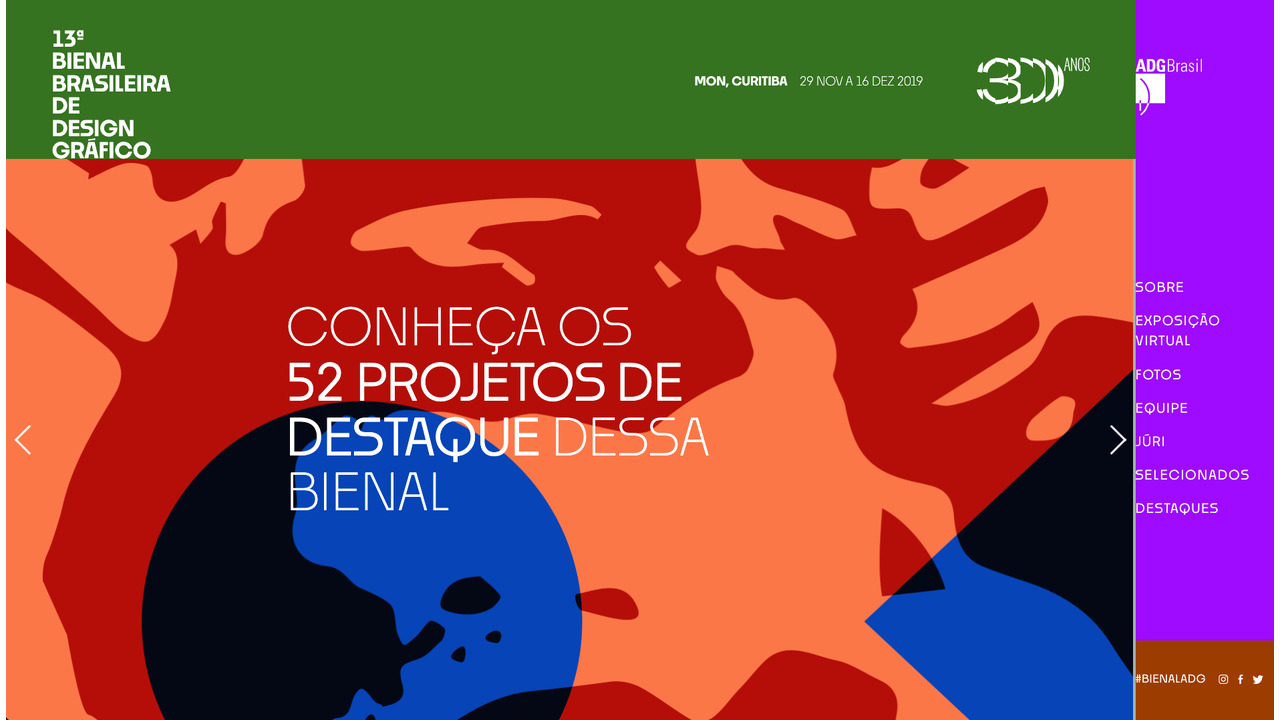 Website da 13ª. Bienal Brasileira de Design Gráfico - ADG Brasil - 2019 - ADG Brasil
