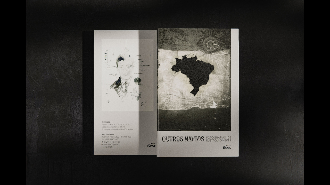 Identidade visual da exposição Outros Navios: Fotografias de Eustáquio Neves - 2022 - Giulia Fagundes + Daó
