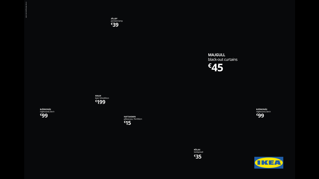 IKEA goes dark - bedroom products - IKEA