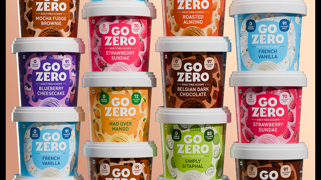 Packaging Design for Guilt-Free Zero Sugar Ice Cream Brand - Go Zero - SKYY Desserts Pvt Ltd