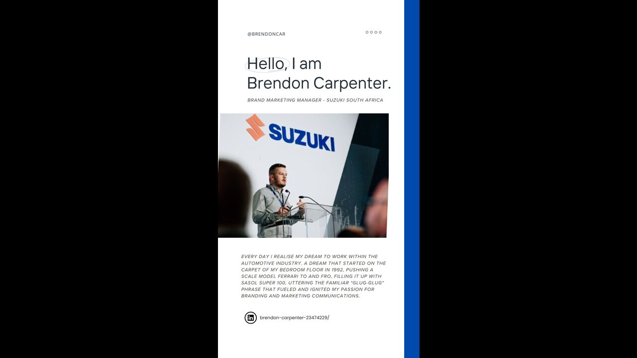 Brendon Carpenter - Automotive - Suzuki South Africa