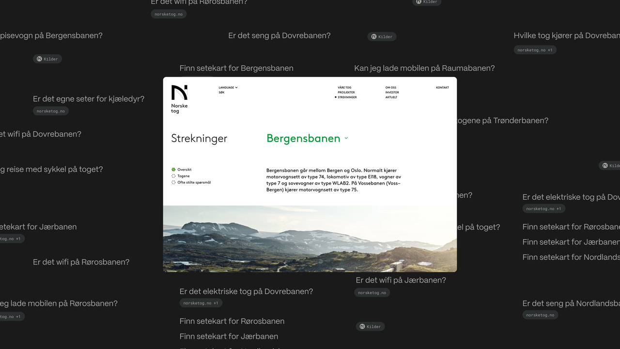 Website, Norske tog - New digital tools - Norske tog