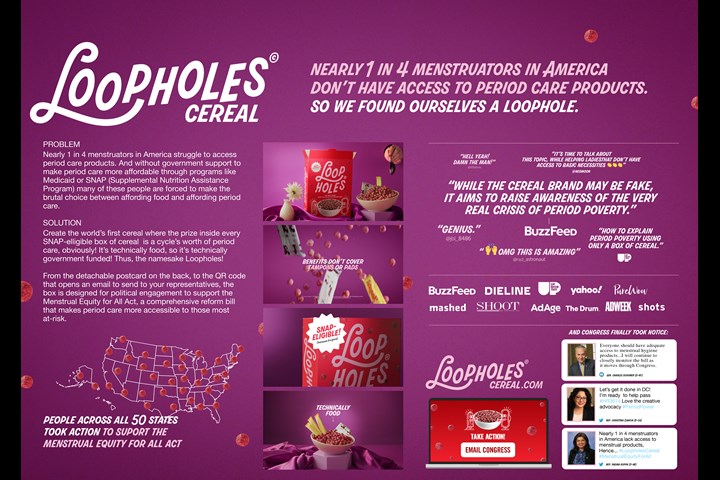 Loopholes - PERIOD., Free the Period, No More Secrets, The Flow Initiative, Ignite, August, Off-Limits Cereal - PERIOD., Free the Period, No More Secrets, The Flow Initiative, Ignite, August, Off-Limits Cereal
