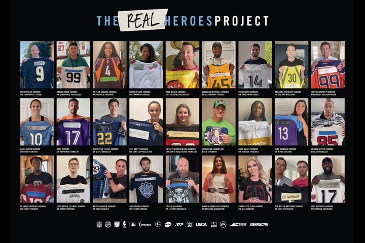 #TheRealHeroes Project - Sports United - MLB, MLS, NFL, NHL, NBA, WNBA, ATP, WTA, NWSL, USGA, NASCAR, Activision, EA, WWE